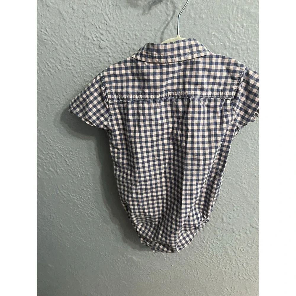 Girls Carters Blue Pink Plaid one piece size 18 months‎